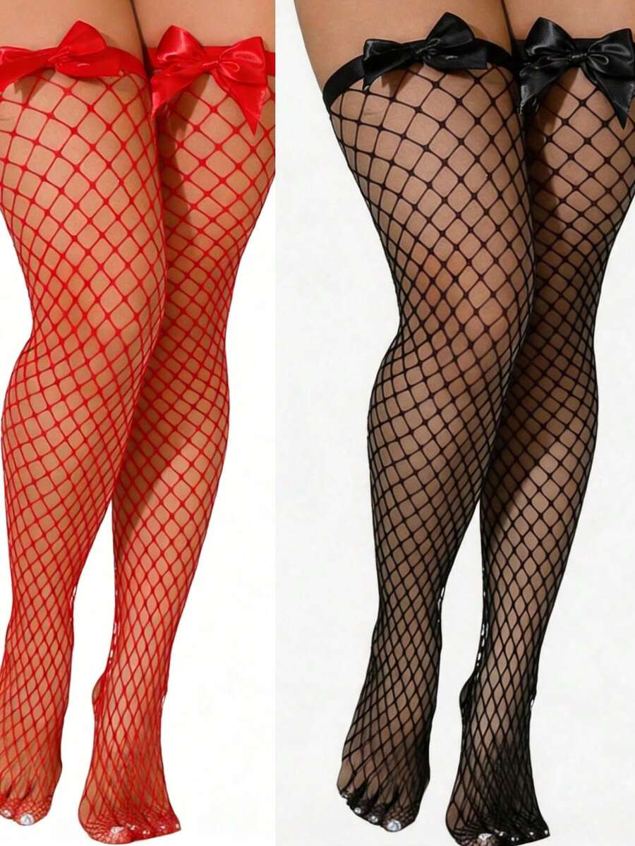 Netzstrümpfe mit Schleifendeko – Knee High Sock Women Bewertung und Preis
